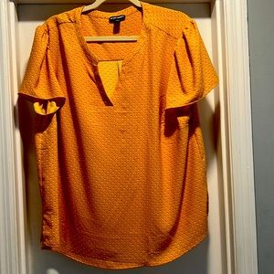 NWOT Hilary Radley Gold Polka Dot Blouse